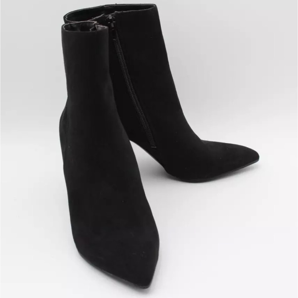 Bar III Womens Asya  Zipper Black Pointed Toe Booties *